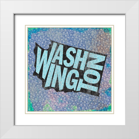 Washington White Modern Wood Framed Art Print with Double Matting by Art Licensing Studio