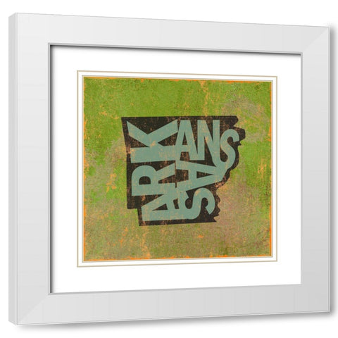 Arkansas White Modern Wood Framed Art Print with Double Matting by Art Licensing Studio