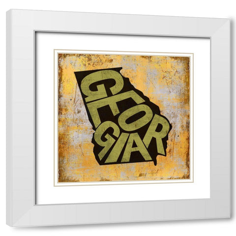 Georgia White Modern Wood Framed Art Print with Double Matting by Art Licensing Studio