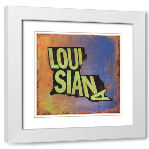 Louisiana White Modern Wood Framed Art Print with Double Matting by Art Licensing Studio