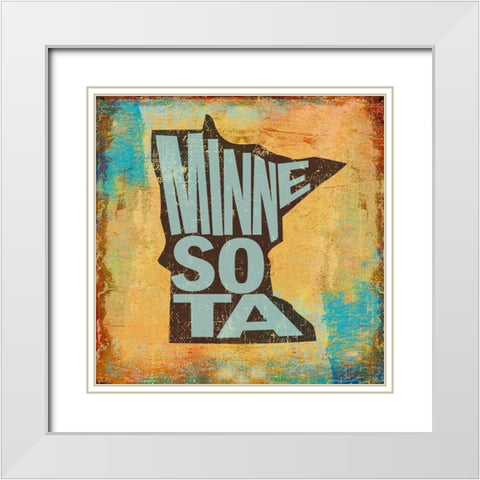 Minnesota White Modern Wood Framed Art Print with Double Matting by Art Licensing Studio