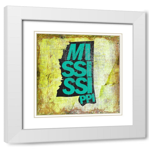 Mississippi White Modern Wood Framed Art Print with Double Matting by Art Licensing Studio