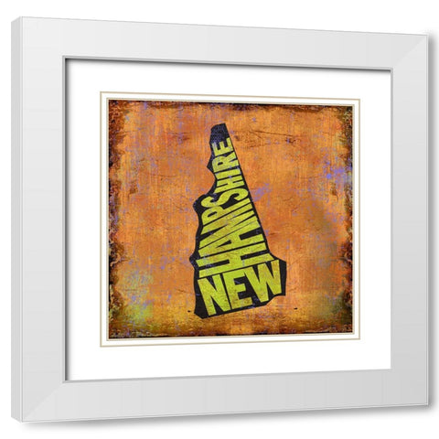 New Hampshire White Modern Wood Framed Art Print with Double Matting by Art Licensing Studio