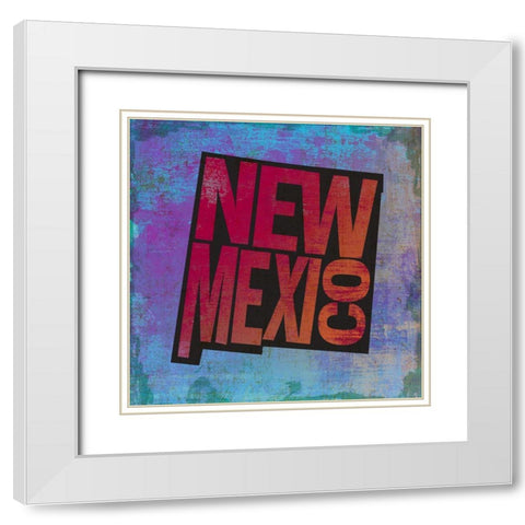New Mexico White Modern Wood Framed Art Print with Double Matting by Art Licensing Studio