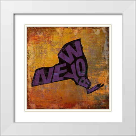 New York White Modern Wood Framed Art Print with Double Matting by Art Licensing Studio