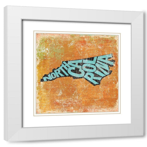 North Carolina White Modern Wood Framed Art Print with Double Matting by Art Licensing Studio