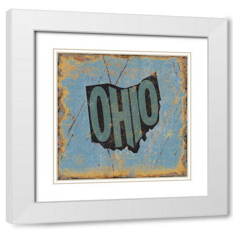 Ohio White Modern Wood Framed Art Print with Double Matting by Art Licensing Studio