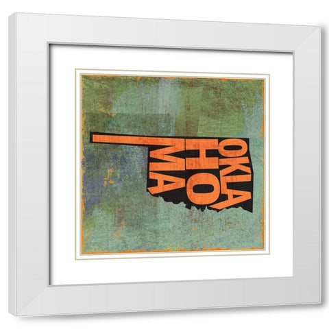 Oklahoma White Modern Wood Framed Art Print with Double Matting by Art Licensing Studio