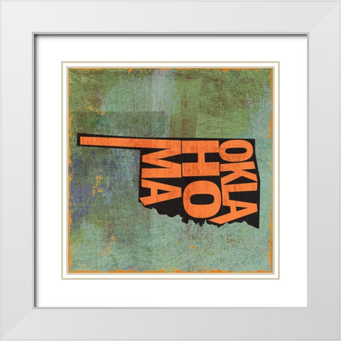 Oklahoma White Modern Wood Framed Art Print with Double Matting by Art Licensing Studio