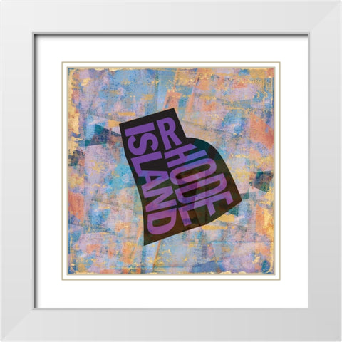 Rhode Island White Modern Wood Framed Art Print with Double Matting by Art Licensing Studio