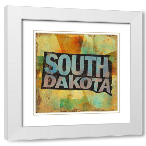 South Dakota White Modern Wood Framed Art Print with Double Matting by Art Licensing Studio