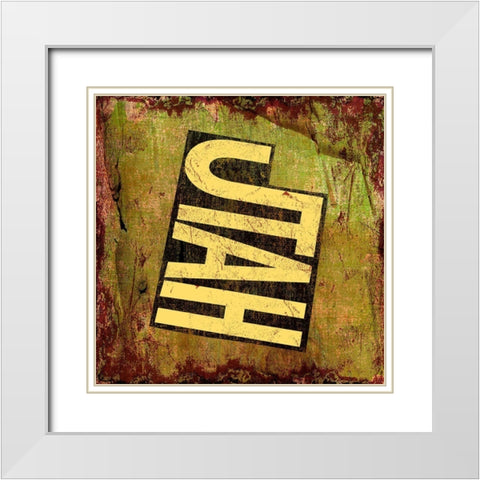 Utah White Modern Wood Framed Art Print with Double Matting by Art Licensing Studio