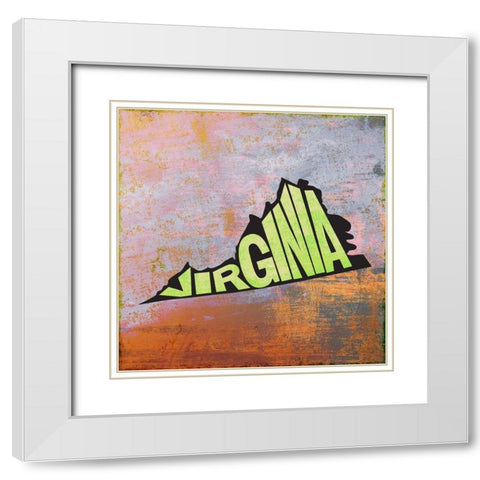 Virginia White Modern Wood Framed Art Print with Double Matting by Art Licensing Studio