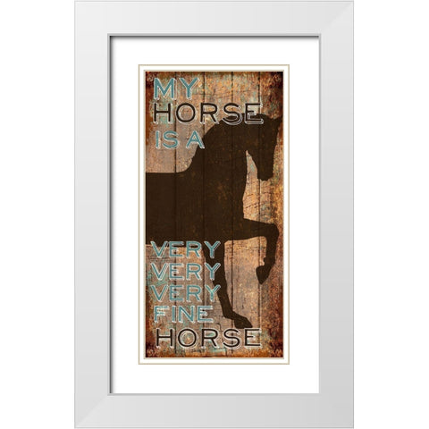 Fine Horse White Modern Wood Framed Art Print with Double Matting by Art Licensing Studio