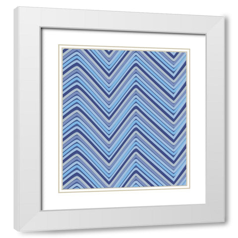 Cool Blue 2 White Modern Wood Framed Art Print with Double Matting by Art Licensing Studio