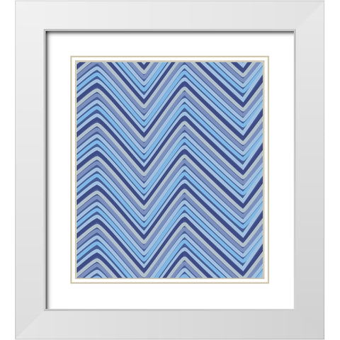 Cool Blue 2 White Modern Wood Framed Art Print with Double Matting by Art Licensing Studio