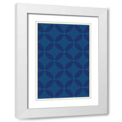 Cool Blue 4 White Modern Wood Framed Art Print with Double Matting by Art Licensing Studio