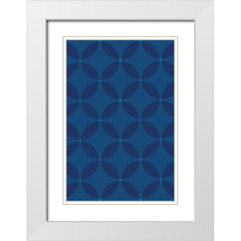 Cool Blue 4 White Modern Wood Framed Art Print with Double Matting by Art Licensing Studio