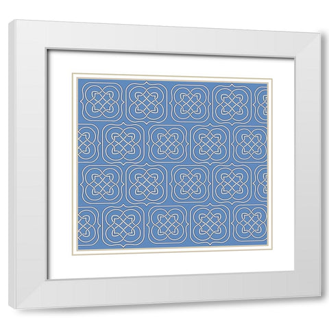 Cool Blue 5 White Modern Wood Framed Art Print with Double Matting by Art Licensing Studio