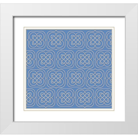 Cool Blue 5 White Modern Wood Framed Art Print with Double Matting by Art Licensing Studio