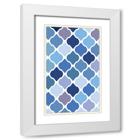 Cool Blue 6 White Modern Wood Framed Art Print with Double Matting by Art Licensing Studio