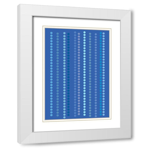 Cool Blue 7 White Modern Wood Framed Art Print with Double Matting by Art Licensing Studio