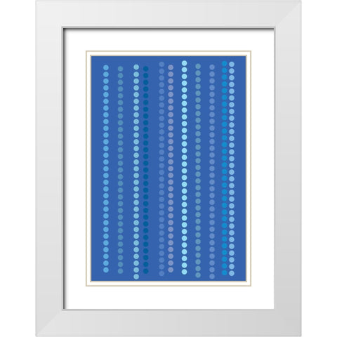 Cool Blue 7 White Modern Wood Framed Art Print with Double Matting by Art Licensing Studio
