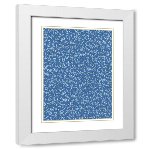 Cool Blue 11 White Modern Wood Framed Art Print with Double Matting by Art Licensing Studio