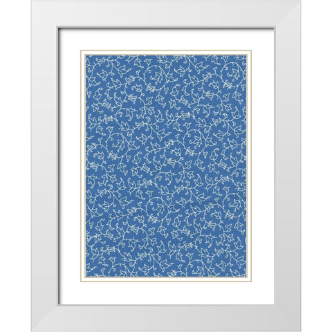 Cool Blue 11 White Modern Wood Framed Art Print with Double Matting by Art Licensing Studio