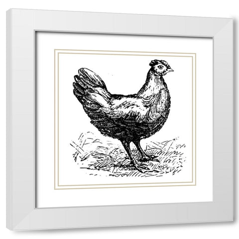 Chicken Scratch White Modern Wood Framed Art Print with Double Matting by Art Licensing Studio