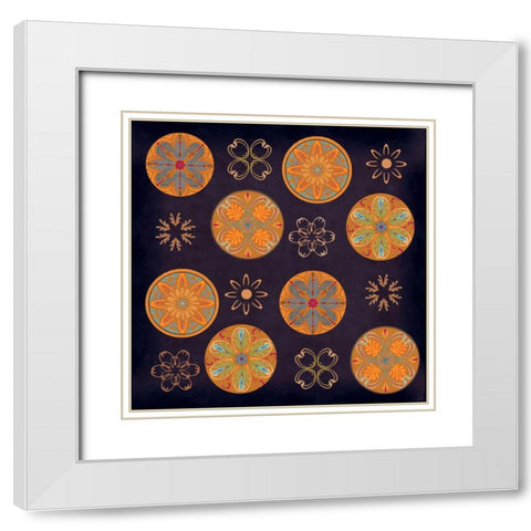 terra golden pattern White Modern Wood Framed Art Print with Double Matting by Art Licensing Studio