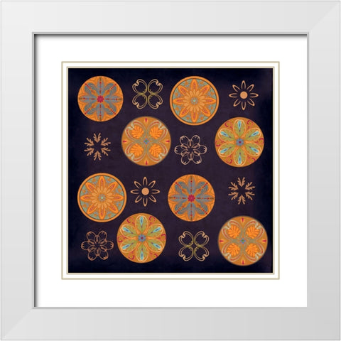 terra golden pattern White Modern Wood Framed Art Print with Double Matting by Art Licensing Studio