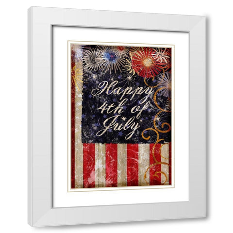 Fourth of July Glory White Modern Wood Framed Art Print with Double Matting by Art Licensing Studio