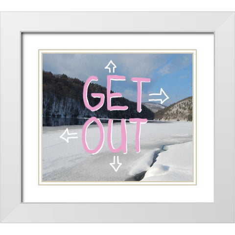 Adirondack Get Out White Modern Wood Framed Art Print with Double Matting by Art Licensing Studio