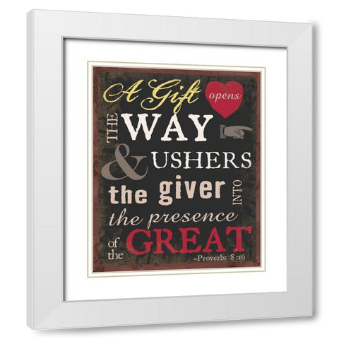 The Gift 2 White Modern Wood Framed Art Print with Double Matting by Art Licensing Studio