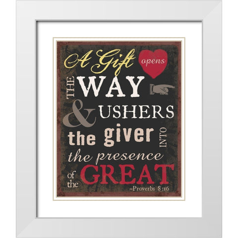 The Gift 2 White Modern Wood Framed Art Print with Double Matting by Art Licensing Studio