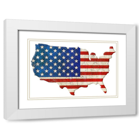 American Cut Out White Modern Wood Framed Art Print with Double Matting by Art Licensing Studio