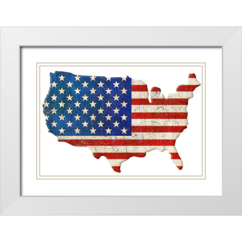 American Cut Out White Modern Wood Framed Art Print with Double Matting by Art Licensing Studio