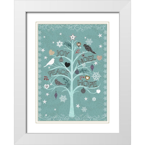 The Embellished Tree 1 White Modern Wood Framed Art Print with Double Matting by Art Licensing Studio