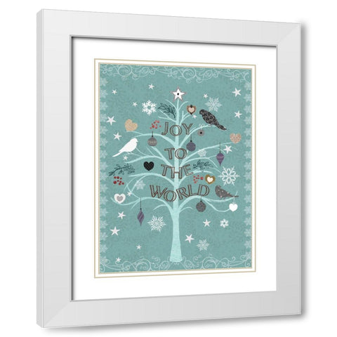 The Embellished Tree 2 White Modern Wood Framed Art Print with Double Matting by Art Licensing Studio