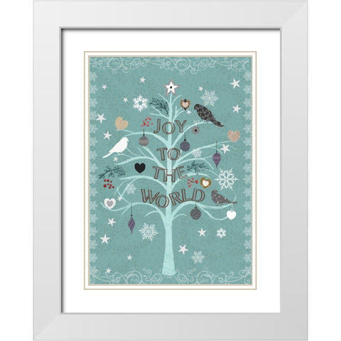 The Embellished Tree 2 White Modern Wood Framed Art Print with Double Matting by Art Licensing Studio