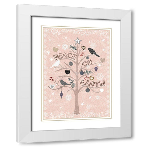 The Embellished Tree 3 White Modern Wood Framed Art Print with Double Matting by Art Licensing Studio