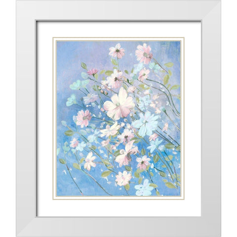 Spring Morning in Blue White Modern Wood Framed Art Print with Double Matting by Art Licensing Studio