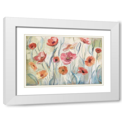 Anemone Poppies White Modern Wood Framed Art Print with Double Matting by Art Licensing Studio