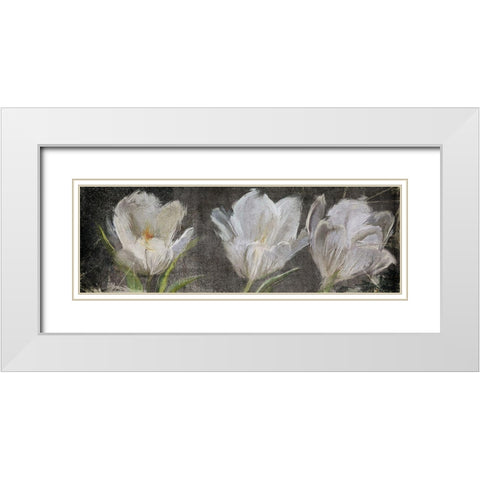 Tulip Triolet White Modern Wood Framed Art Print with Double Matting by Art Licensing Studio