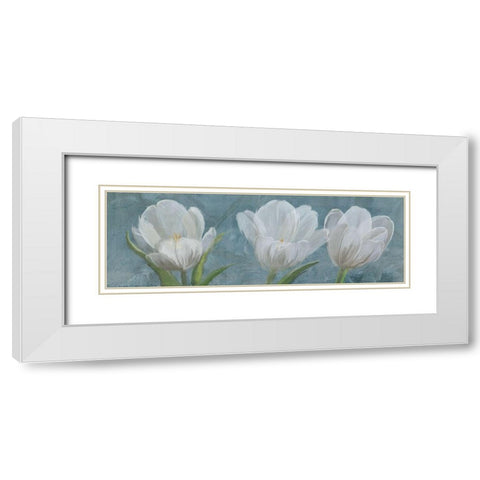Tulip Triolet 2 White Modern Wood Framed Art Print with Double Matting by Art Licensing Studio