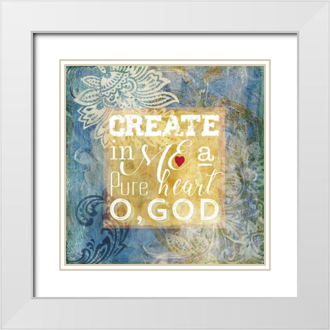 Heart Psalm II White Modern Wood Framed Art Print with Double Matting by Art Licensing Studio