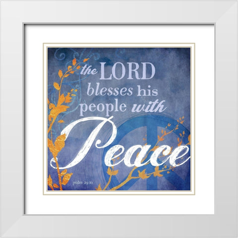 Psalm Peace White Modern Wood Framed Art Print with Double Matting by Art Licensing Studio