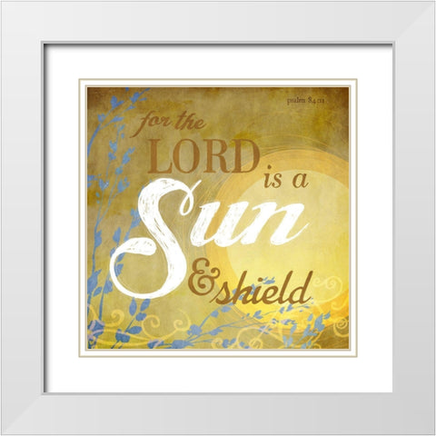 Psalm Sun White Modern Wood Framed Art Print with Double Matting by Art Licensing Studio
