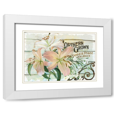 Farm Seed Lilies White Modern Wood Framed Art Print with Double Matting by Art Licensing Studio